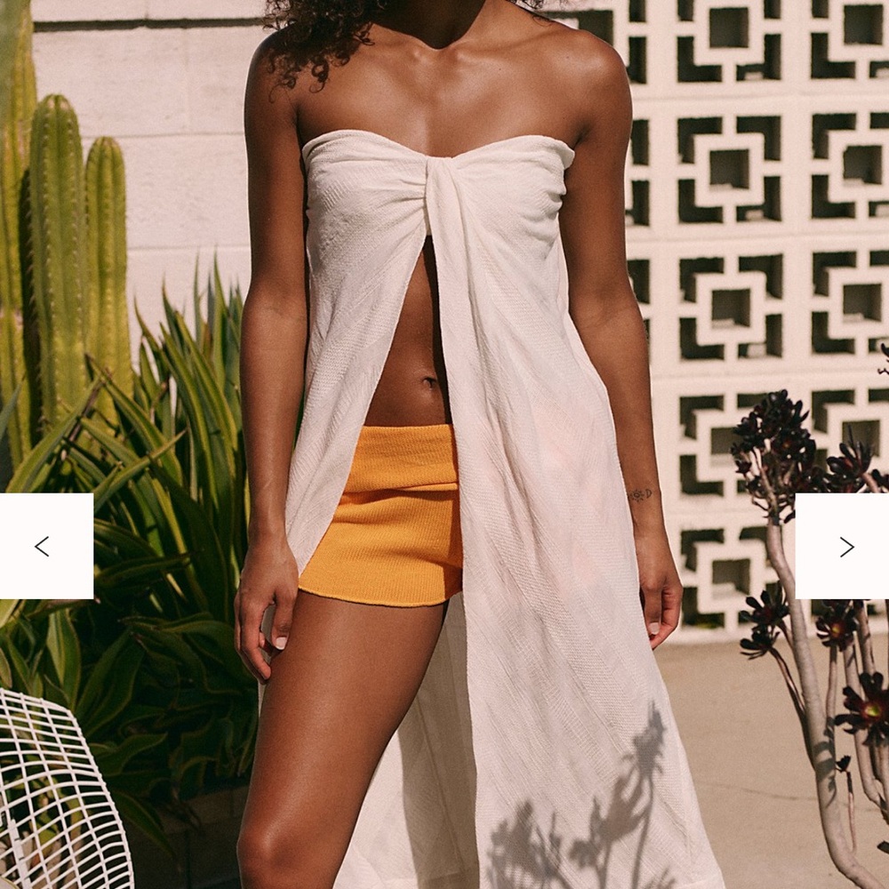FREE PEOPLE Ivory Strapless Front Split Top from the Banita Set (TOP ONLY)